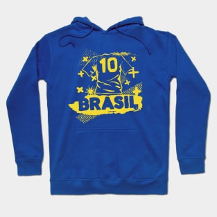 Vintage Brazil Football // Retro Grunge Brasil Soccer Hoodie